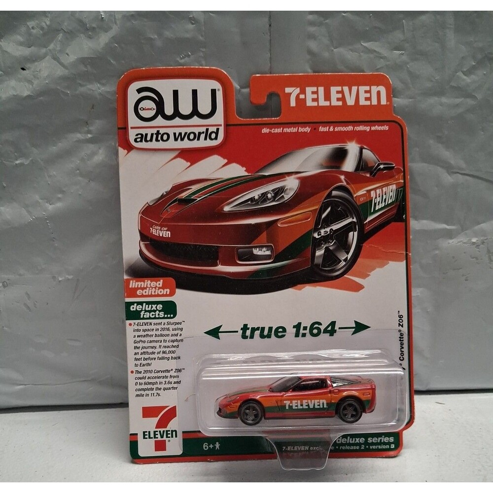 Auto World 7 Eleven 2010 Corvette Z06 Red 2B Deluxe Series LE not Hot wheels